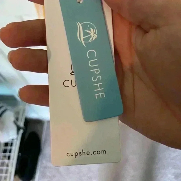 NWT CUPSHE Women's V Neck Striped Tie Back A Shape Knee Length Dress Siz… - Picture 10 of 12